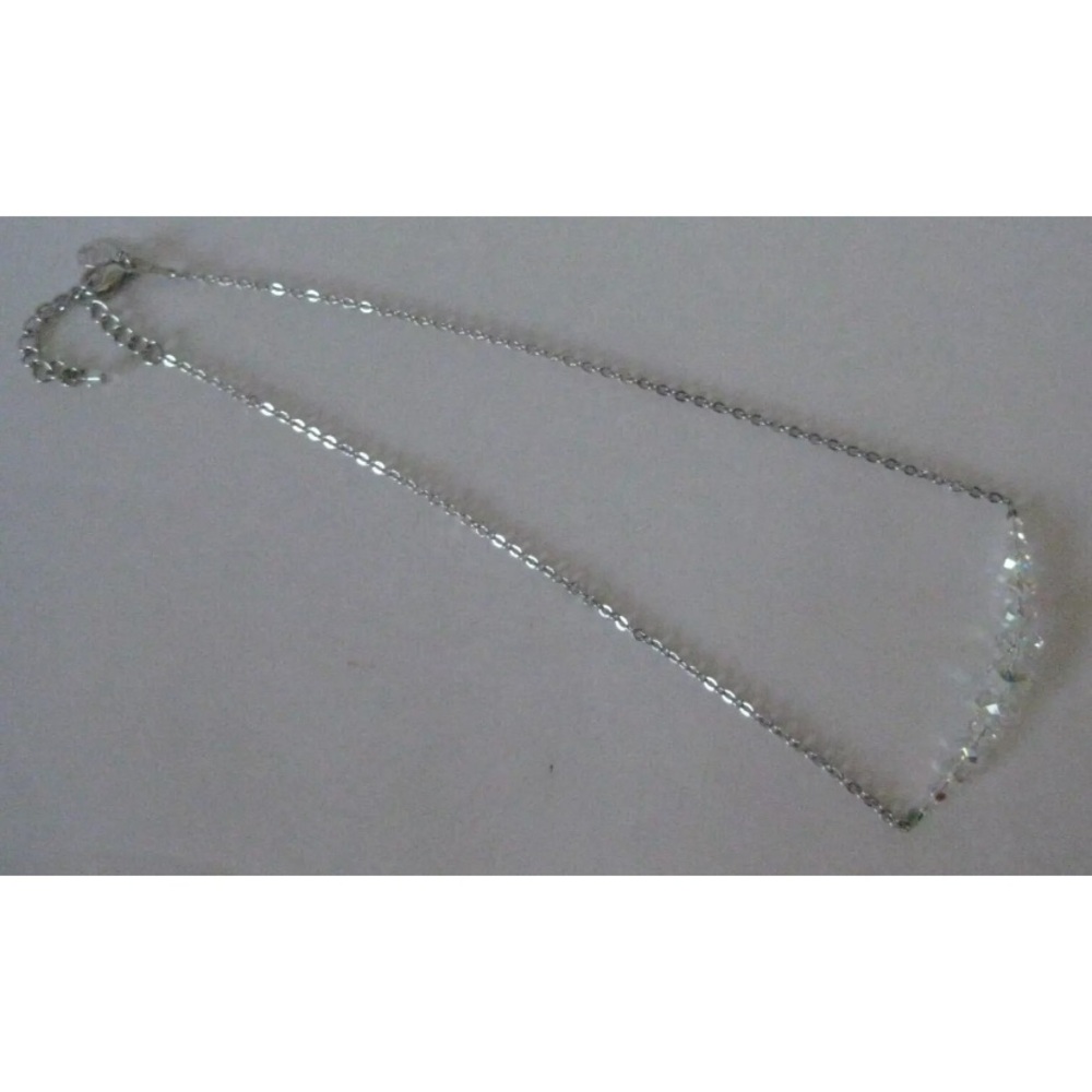 KIRKS FOLLY Clear Aurora Borealis Crystal Silver Tone Necklace - Picture 2 of 6
